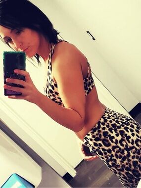 Victoria's Secret Leopard Print Leggings in Black, Brown, Cream